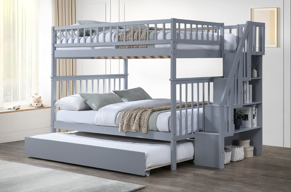 T2595 Double Over Double Bunk Bed with Trundle