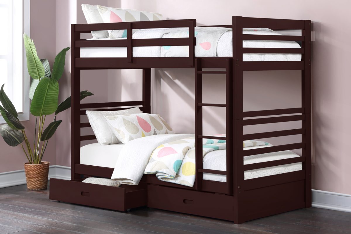 T2710 Twin Over Twin Storage Bunk Bed